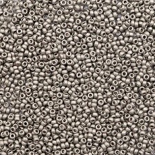 Miyuki rocailles Perlen 15/0 - Nickel plated anthracite matte 15-190f